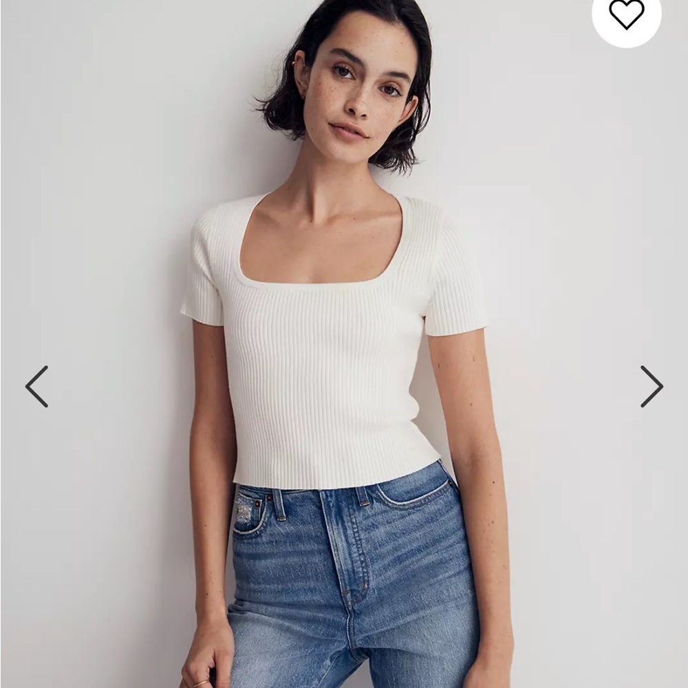 (TWO) Madewell Square-Neck Crop Sweater Tee - sz Medium | SELLING TWO